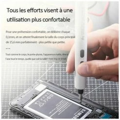 CLEGGFR Energie Electrique Tournevis Portable Rechargeable Au Lithium Vis De Precision Pilote De Chargement Usb Pour Telephone Portable Pc Portable Petits Appareils Outils De Reparation, Blanc Blanc,LO-Ron -Perceuse Soldes 2022 63521613 4