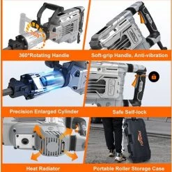 JMAX 1700W Marteau Piqueur Démolition 2000BPM -Perceuse Soldes 2022 63693749 5