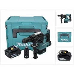 Makita DHR 243 T1J Perforateur Sans Fil 18 V 2,0 J SDS Plus Brushless + 1x Batterie 5,0 Ah + Makpac - Sans Chargeur