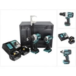 Makita DLX 2176 TX Visseuse à Chocs 18 V + DHP 481 115 Nm Perceuse à Percussion Brushless + DTD 152 165 Nm + 2x Batteries 5.0 Ah + Chargeur + Makbox -Perceuse Soldes 2022 63725206 4