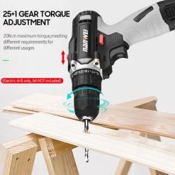 LIFCAUSAL Perceuse Sans Fil Portable 12 V Mandrin 3/8" Réglage De Vitesse 25 + 1 Perceuse électrique Portative Perceuse électrique Avec Indicateur De Batterie Lampe De Travail LED 2 Vitesses Variables Couple Max 20 N.m Comprend 1500 MAh -Perceuse Soldes 2022 63745908 3
