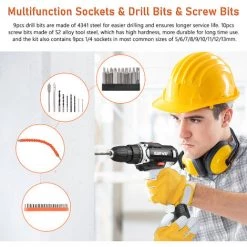 LIFCAUSAL Kit D'outils Complet Boîte à Outils électrique Multiple Kit De Quincaillerie Pour Outils à Main Domestiques Perceuse électrique Au Lithium 16,8 V 2 Vitesses Et Ruban En Acier Et Maçonnerie/carrelage/perceuses Plates Pour électriciens Menuiserie Poignées S 8 LIFCAUSAL Kit D'outils Complet Boîte à Outils électrique Multiple Kit De Quincaillerie Pour Outils à Main Domestiques Perceuse électrique Au Lithium 16,8 V 2 Vitesses Et Ruban En Acier Et Maçonnerie/carrelage/perceuses Plates Pour électriciens Menuiserie Poignées S -Perceuse Soldes 2022 63745929 2