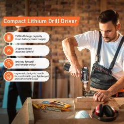 LIFCAUSAL Kit D'outils Complet Boîte à Outils électrique Multiple Kit De Quincaillerie Pour Outils à Main Domestiques 16,8 V Perceuse électrique Au Lithium à 2 Vitesses Et Scie à Métaux Et Tournevis à Fente Magnétique Et Croisé Et Ruban En Acier Et Isolant -Perceuse Soldes 2022 63745930 2