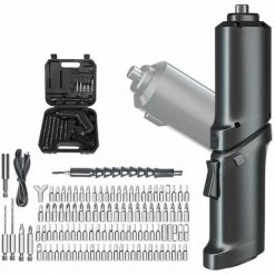 LIFCAUSAL Ensemble D'embouts De Tournevis électriques Portables 3,5 N/M Tournevis électrique Pliable Rechargeable Par USB Têtes Droites Réglables Avec Lampe De Poche LED Pour Porte D'armoire D'entretien Ménager,Lot De 108