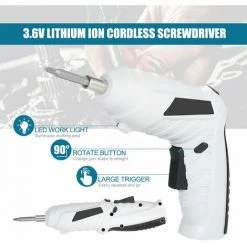 LIFCAUSAL Tournevis Sans Fil 1300mAh USB Rechargeable Tournevis électrique Réglable 2 Position Perceuse Visseuse 6Nm Multifonctionnel Perceuse Électrique Outils Électriques -Perceuse Soldes 2022 63810826 4