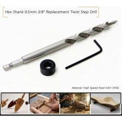 LYCXAMES HSS 9.5mm 3/8 " High Speed Perceuse Foret Aléseur Kits Avec Collier D’Arrêt Tige Hexagonale Pour Carpenter Manuel Hole Pocket -Perceuse Soldes 2022 63813937 5