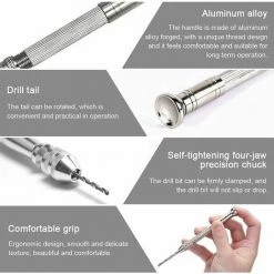 SINCèREETALI 11pcs Mini Drill Styling Set 9cm Perceuse à Main Avec 0.8-3mm Twist Drill Mini Perceuse à Main Pour Bijoux Résine Bois Bougies Et Moulage Artisanat Sculpture DIY Forage -Perceuse Soldes 2022 63818677 3