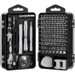 LITZEE Mini Tournevis Magnétique De Précision 135 En 1 - Kit D'outils De Réparation Pour IPhone, Ordinateur Portable, Montre Avec Organiseur De Rangement, Noir