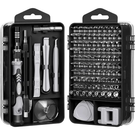 LITZEE Mini Tournevis Magnétique De Précision 135 En 1 - Kit D'outils De Réparation Pour IPhone, Ordinateur Portable, Montre Avec Organiseur De Rangement, Noir 3 LITZEE Mini Tournevis Magnétique De Précision 135 En 1 - Kit D'outils De Réparation Pour IPhone, Ordinateur Portable, Montre Avec Organiseur De Rangement, Noir