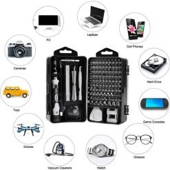 LITZEE Mini Tournevis Magnétique De Précision 135 En 1 - Kit D'outils De Réparation Pour IPhone, Ordinateur Portable, Montre Avec Organiseur De Rangement, Noir 10 LITZEE Mini Tournevis Magnétique De Précision 135 En 1 - Kit D'outils De Réparation Pour IPhone, Ordinateur Portable, Montre Avec Organiseur De Rangement, Noir -Perceuse Soldes 2022 63867750 4