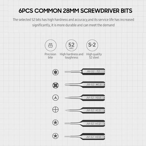 JAKEMY JM-Y05 Tournevis USB Mini Tournevis Électrique Haute Précision Avec 6pcs S2 Bits Cross Torx Standoff Tri-wing Pentagon Bits - Le Noir - Le Noir 7 JAKEMY JM-Y05 Tournevis USB Mini Tournevis Électrique Haute Précision Avec 6pcs S2 Bits Cross Torx Standoff Tri-wing Pentagon Bits - Le Noir - Le Noir – Image 5