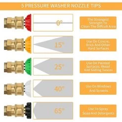 LTS FAFA Pistolet Pulvérisateur Pour Nettoyeur Haute Pression Avec Buse 5 Pièces, Pivotant à Connexion Rapide M22, Noir -Perceuse Soldes 2022 64033766 3