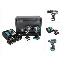 Makita DLX 2131 X Kit Combo 18 V Avec DHP 482 Blanc 62 Nm + DTD 152 165 Nm + 2x Batteries 3,0 Ah + Chargeur + Makbox -Perceuse Soldes 2022 64087352 4