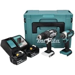 Makita DLX 2131 J Kit Combo 18 V DHP 482 Blanc 62 Nm + DTD 152 165 Nm + 2x Batteries 3,0 Ah + Chargeur + Makpac -Perceuse Soldes 2022 64087363 5