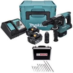 Makita DHR 243 RFJ Perforateur Sans Fil 18 V 2,0 J SDS Plus Brushless + 2x Batteries 3,0 Ah + Chargeur + Jeu De 11 Forets + Makpac -Perceuse Soldes 2022 64087369 2
