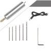 ELLE Mini Perceuses Électriques, 5V Portable Perceuse USB Avec Un Ensemble De Forets De 0,7/0,8/0,9/1,0/1,1, 1,2 Mm+1 Pilote Hexagonal Artisanat Outils Rotatifs Pour Papier Plastique En Bois(argent) -Perceuse Soldes 2022 64092893 1
