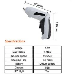 LTS FAFA Tournevis électrique Sans Fil 3.6V Tournevis électrique Rechargeable Batterie Outil électrique Torsionnable -Perceuse Soldes 2022 64192084 3
