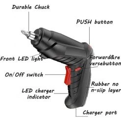 HAZEL Tournevis électrique 47 En 1, Sans Fil, Rechargeable, 3.6v Li-ion 3.5n Max Torque Rotary Electric Drill For Diy Home Work, Black -Perceuse Soldes 2022 64196131 3