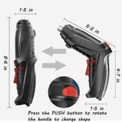HAZEL Tournevis électrique 47 En 1, Sans Fil, Rechargeable, 3.6v Li-ion 3.5n Max Torque Rotary Electric Drill For Diy Home Work, Black -Perceuse Soldes 2022 64196131 4