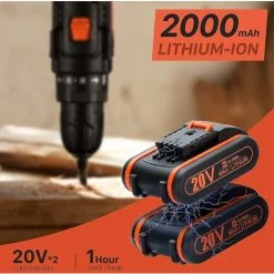 HAZEL Perceuse Sans Fil 20v, Visseuse Sans Fil Avec 2 Batteries Lithium 2000mah, 42n.m, Perceuse à 2 Vitesses -Perceuse Soldes 2022 64196149 4