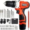 HAZEL Perceuse Sans Fil 12.6v, Visseuse à Percussion (18+1 Réglage Du Couple, Mandrin Métallique 3/8", 2 Vitesses, 2 Batteries Li-ion 1500mah, Chargeur Rapide) -Perceuse Soldes 2022 64196658 1
