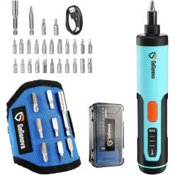 HAZEL Tournevis électrique Sans Fil 4v 1,5ah Avec Courroie Magnétique, Perceuse Rechargeable Pour Embouts, Vis Et Clous, Lumière Intégrée.