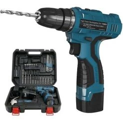 HAZEL Perceuse Sans Fil 16.8v, Kit De Perceuse Sans Fil 33pcs, 30nm, 2 Vitesses, Mandrin Métallique 10mm, Perceuse Avec 2 Batteries 1500mah.