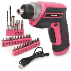 HAZEL Tournevis Multifonction Sans Fil Hi-spec, Tournevis Sans Fil, 3,6v Lithium-ion, 4 Torches à Led Avec 27 Accessoires, Conteneur Chargeur Usb