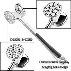 PESCE 2pcs Marteau Attendrisseur à Viande Acier Inoxydable,Attendrisseur De Viande INOX Professionnel,Attendrisseur De Viande Aiguille,Marteau A Steak,Marteau A Viande,Marteau Attendrisseur -Perceuse Soldes 2022 64344329 3