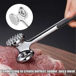 PESCE 2pcs Marteau Attendrisseur à Viande Acier Inoxydable,Attendrisseur De Viande INOX Professionnel,Attendrisseur De Viande Aiguille,Marteau A Steak,Marteau A Viande,Marteau Attendrisseur -Perceuse Soldes 2022 64344329 5