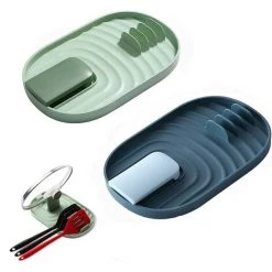 BF 2 Pièces De Couvercle De Casserole Et Porte-cuillère, Porte-ustensiles De Cuisine, Assiette à Couverts Pour éviter Les Gouttes