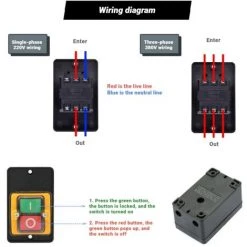 BF Interrupteur à Bouton-poussoir étanche AC220V/380V 10A, équipement Mécanique, Machines Textiles -Perceuse Soldes 2022 64387621 2