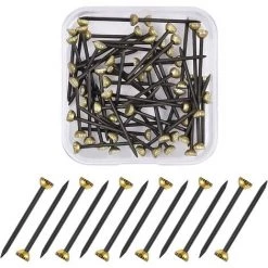BF Clous Suspendus Épingles Murales Clous Suspendus En Laiton Noir Pour Tapisserie D'ameublement (60 Pièces)