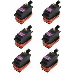 MEZHENG Lot De 6 Servomoteurs MG996R En Métal à Engrenage Numérique Servomoteur Avec Bras Klaxon Compatible Avec Ardu Ino Smart Voiture, Robot Bateau RC Avion Modèle Hélicoptère AVR Jouets Drone