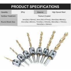 LIFCAUSAL Lot De 8 Outils De Forage à Chanfrein Pour Le Travail Du Bois Comprenant 7 Forets à Fraiser à Trois Points + Clé En L Forets à Bois En Acier à Grande Vitesse Forets Plaqués Titane Pour Le Forage Du Bois 11 LIFCAUSAL Lot De 8 Outils De Forage à Chanfrein Pour Le Travail Du Bois Comprenant 7 Forets à Fraiser à Trois Points + Clé En L Forets à Bois En Acier à Grande Vitesse Forets Plaqués Titane Pour Le Forage Du Bois -Perceuse Soldes 2022 64557247 5