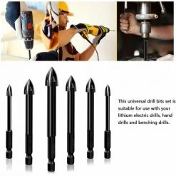 LIFCAUSAL 6 Pièces Ensemble De Forets Universels Foret En Carbure Forets Multifonctions Verre Céramique Plein Carreaux De Céramique Mur Bois Trou Poinçon Forets Ensemble -Perceuse Soldes 2022 64701393 4
