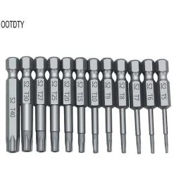 BAICCCF Visseuse Et Tournevis électrique 12 Pièces 50 MM Inviolable Sécurité Perceuse Jeu D'embouts Magnétiques Tournevis Torx Tête Plate 1/4 "embouts Hexagonaux Pilote F1fc Haute Qualité