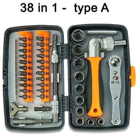 BAICCCF Visseuse Et Tournevis électrique Jeu D'embouts De Tournevis Professionnel Outils De Réparation Multiples Clé à Douille Mécanique Cliquets Kit Combo Outil à Main 38 En 1 Boîte à Outils 3 BAICCCF Visseuse Et Tournevis électrique Jeu D'embouts De Tournevis Professionnel Outils De Réparation Multiples Clé à Douille Mécanique Cliquets Kit Combo Outil à Main 38 En 1 Boîte à Outils