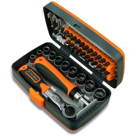 BAICCCF Visseuse Et Tournevis électrique Jeu D'embouts De Tournevis Professionnel Outils De Réparation Multiples Clé à Douille Mécanique Cliquets Kit Combo Outil à Main 38 En 1 Boîte à Outils 5 BAICCCF Visseuse Et Tournevis électrique Jeu D'embouts De Tournevis Professionnel Outils De Réparation Multiples Clé à Douille Mécanique Cliquets Kit Combo Outil à Main 38 En 1 Boîte à Outils – Image 3