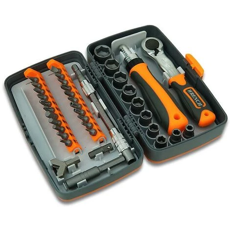 BAICCCF Visseuse Et Tournevis électrique Jeu D'embouts De Tournevis Professionnel Outils De Réparation Multiples Clé à Douille Mécanique Cliquets Kit Combo Outil à Main 38 En 1 Boîte à Outils 6 BAICCCF Visseuse Et Tournevis électrique Jeu D'embouts De Tournevis Professionnel Outils De Réparation Multiples Clé à Douille Mécanique Cliquets Kit Combo Outil à Main 38 En 1 Boîte à Outils – Image 4