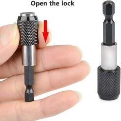 BAICCCF Visseuse Et Tournevis électrique 60mm + 100mm 2pcs Red6.35mm Tête De Lot Tige D'extension Tournevis Magnétique Levier De Transfert Rapide Tige D'extension Autobloquante 60/100 / 150mm Outils à Main -Perceuse Soldes 2022 64771375 5