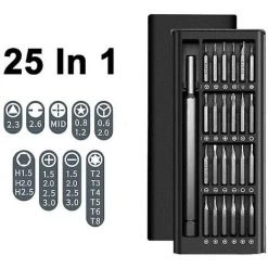 BAICCCF Visseuse Et Tournevis électrique 25 EN 1 Jeu De Tournevis Kit De Tournevis Magnétique Embouts De Précision Électrique Xiaomi Iphone Ordinateur Tri Wing Tournevis Torx Petit