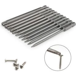 MèREÉTERNEL Lot De 11 Embouts Torx Longs 1/4" 100 Mm,embouts Longs Pour Tournevis Et Visseuse électrique,de Long Aimanté Tête D'étoile T6-T40 Hexagonal Tige électrique Torx Jeu D'outils De Tournevis Ternel -Perceuse Soldes 2022 65182880 4