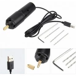 L'FLANEUR Mini Perceuses électriques, DC 5V Portable Perceuse USB Avec 3 Bits Artisanat Outils Rotatifs Pour Papier Plastique En Bois ANEUR -Perceuse Soldes 2022 65361485 5