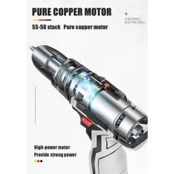 BDD Perceuse Rechargeable Perceuse électrique Au Lithium Perceuse à Pistolet Domestique Perceuse électrique à Main Tournevis électrique (1 Batterie) -Perceuse Soldes 2022 65375268 3