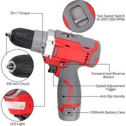 BDD Perceuse Visseuse Sans Fil 18V Visseuse Devisseuse Sans Fil 25N.m 2 Vitesses Perceuse Electrique 1,5Ah Perceuse A Percussion -Perceuse Soldes 2022 65377383 2