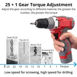 BDD Perceuse Visseuse Sans Fil 18V Visseuse Devisseuse Sans Fil 25N.m 2 Vitesses Perceuse Electrique 1,5Ah Perceuse A Percussion -Perceuse Soldes 2022 65377383 3