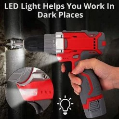 BDD Perceuse Visseuse Sans Fil 18V Visseuse Devisseuse Sans Fil 25N.m 2 Vitesses Perceuse Electrique 1,5Ah Perceuse A Percussion -Perceuse Soldes 2022 65377383 4