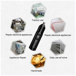 THSINDE Mini Tournevis Electrique USB Sans Fil Portable 3NM 220RPM Batterie Rechargeable 1200mAh, Ensemble D'outils Electriques Avec 32 Embouts -Perceuse Soldes 2022 65441539 5