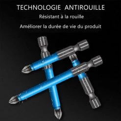 BENOBBY KIDS Lot De 7 Embouts De Tournevis Magnétiques, Tête Cruciforme De Tournevis électrique Antidérapantes En Acier Allié Industriel S2/ 6.35mm/ PH2 25~150mm -Perceuse Soldes 2022 65444163 3